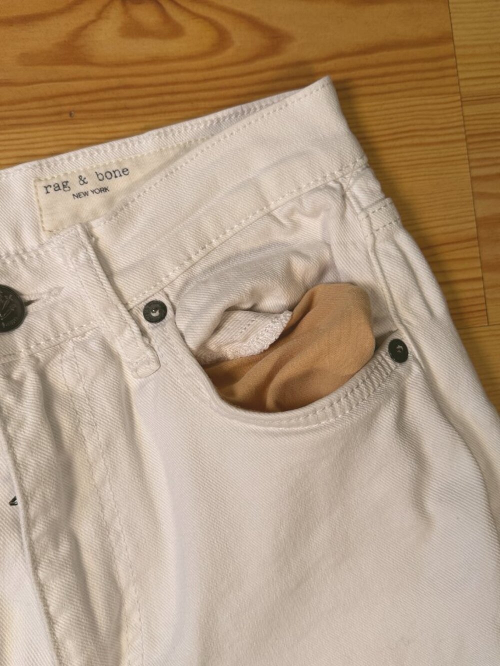 Rag & Bone Women's Size 25 White Wide-Leg Denim Jeans Frayed Hem High Rise - Picture 8 of 16